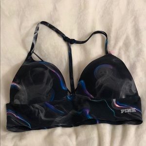 VSblack marble print lined bralette size Large